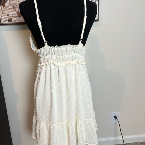 Almost Famous Pretty Cream Mini Dress Adjustable Straps Large - Picture 5 of 11